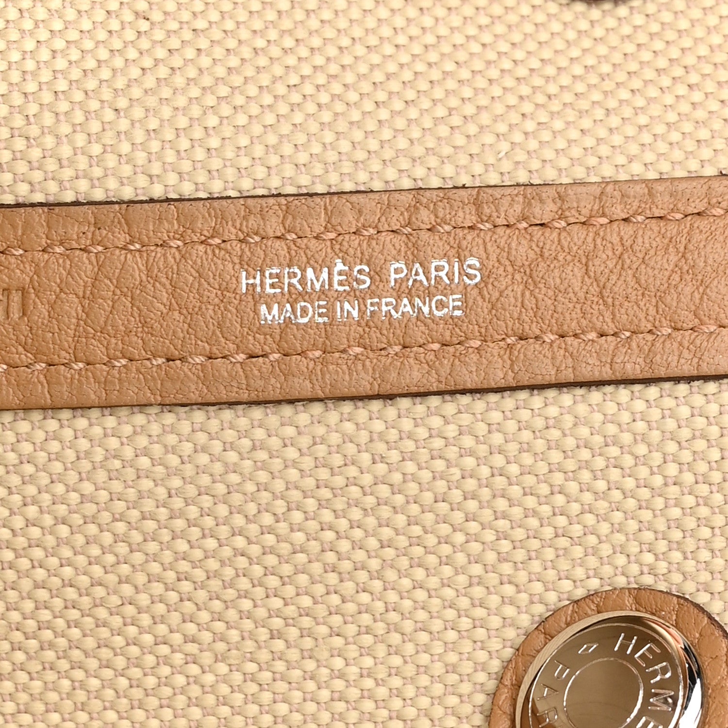 Hermes Toile Militaire Vache Country Garden Party 30 TPM Tote Beton Biscuit 7 of 11