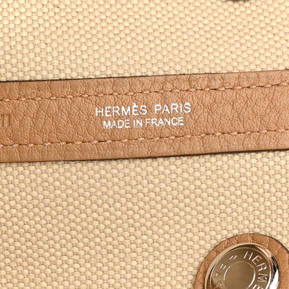 Hermes Toile Militaire Vache Country Garden Party 30 TPM Tote Beton Biscuit 7 of 11