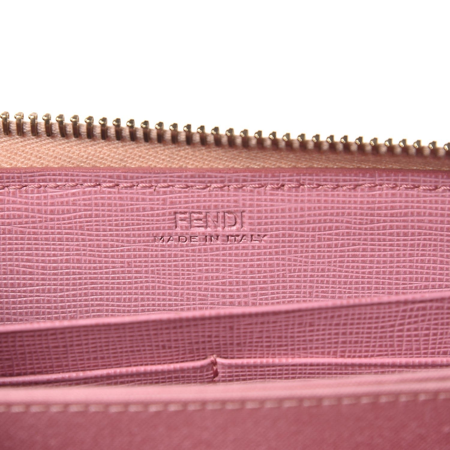 Fendi Vitello Elite QuTweet Studded Zip Around Wallet Pink 6 of 10