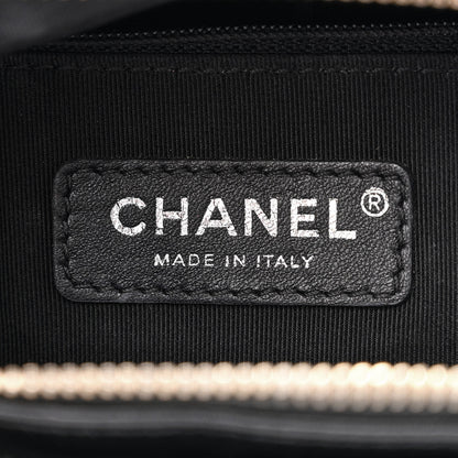 Chanel Metallic Crumpled Goatskin Quilted Small Gabrielle Hobo Black Gold 6 of 12