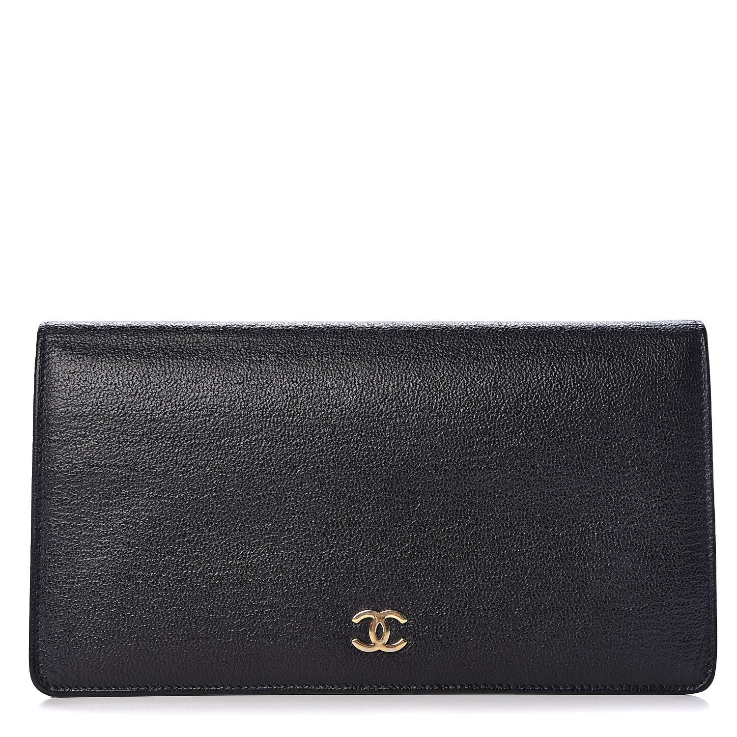 Chanel Goatskin Yen Wallet Black 1 of 7