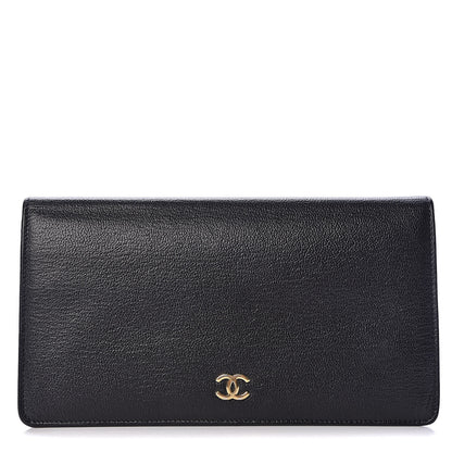 Chanel Goatskin Yen Wallet Black 1 of 7
