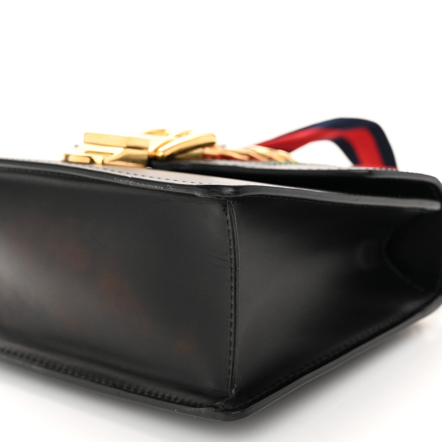 Gucci Calfskin Mini Sylvie Chain Shoulder Bag Black 10 of 11