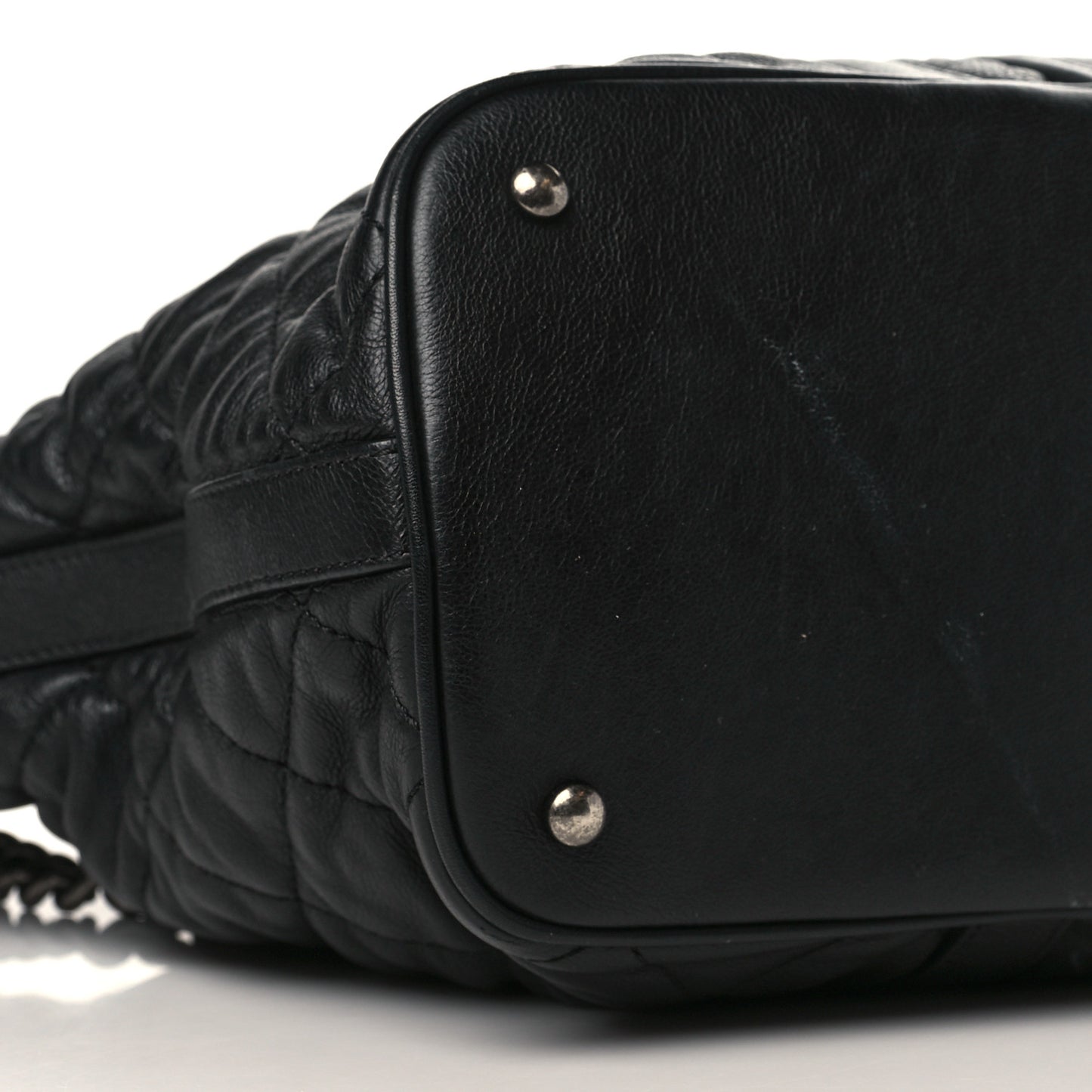 Calfskin Quilted Casual Riviera Tote Black