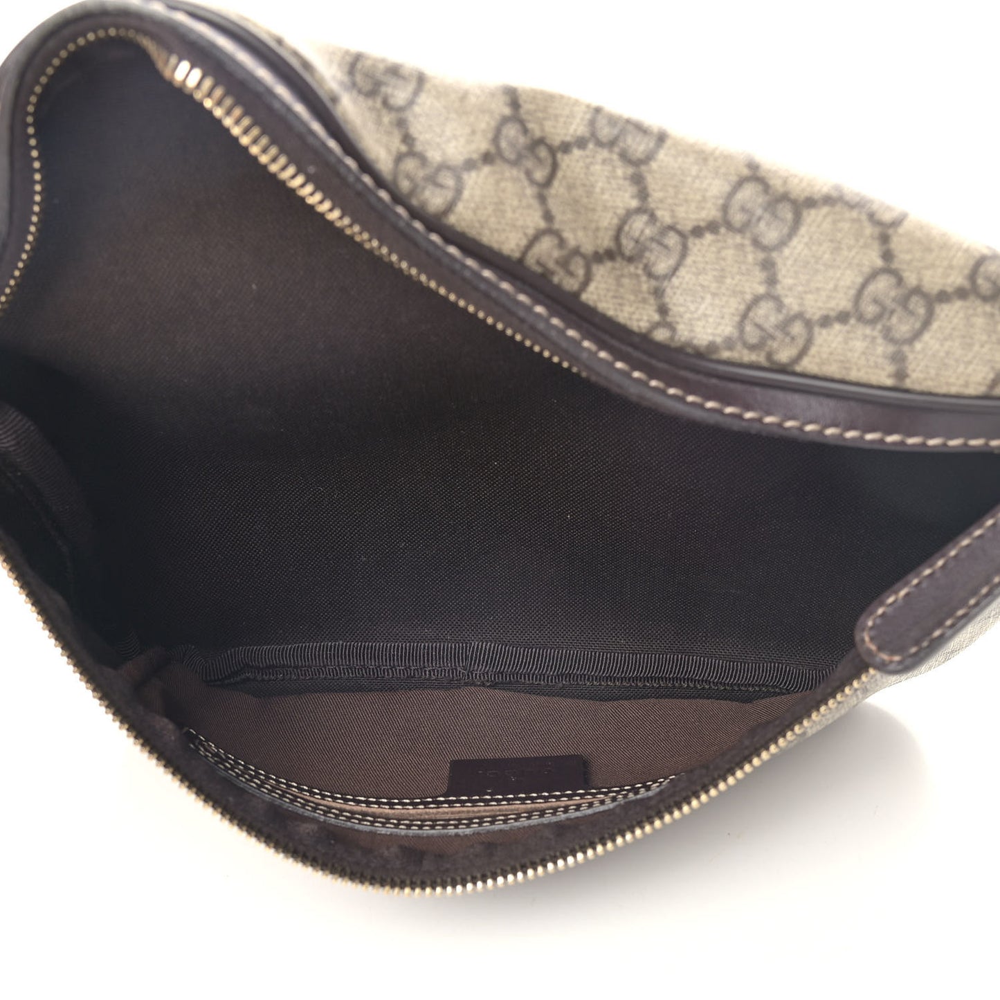 GG Supreme Monogram Belt Bag Dark Brown