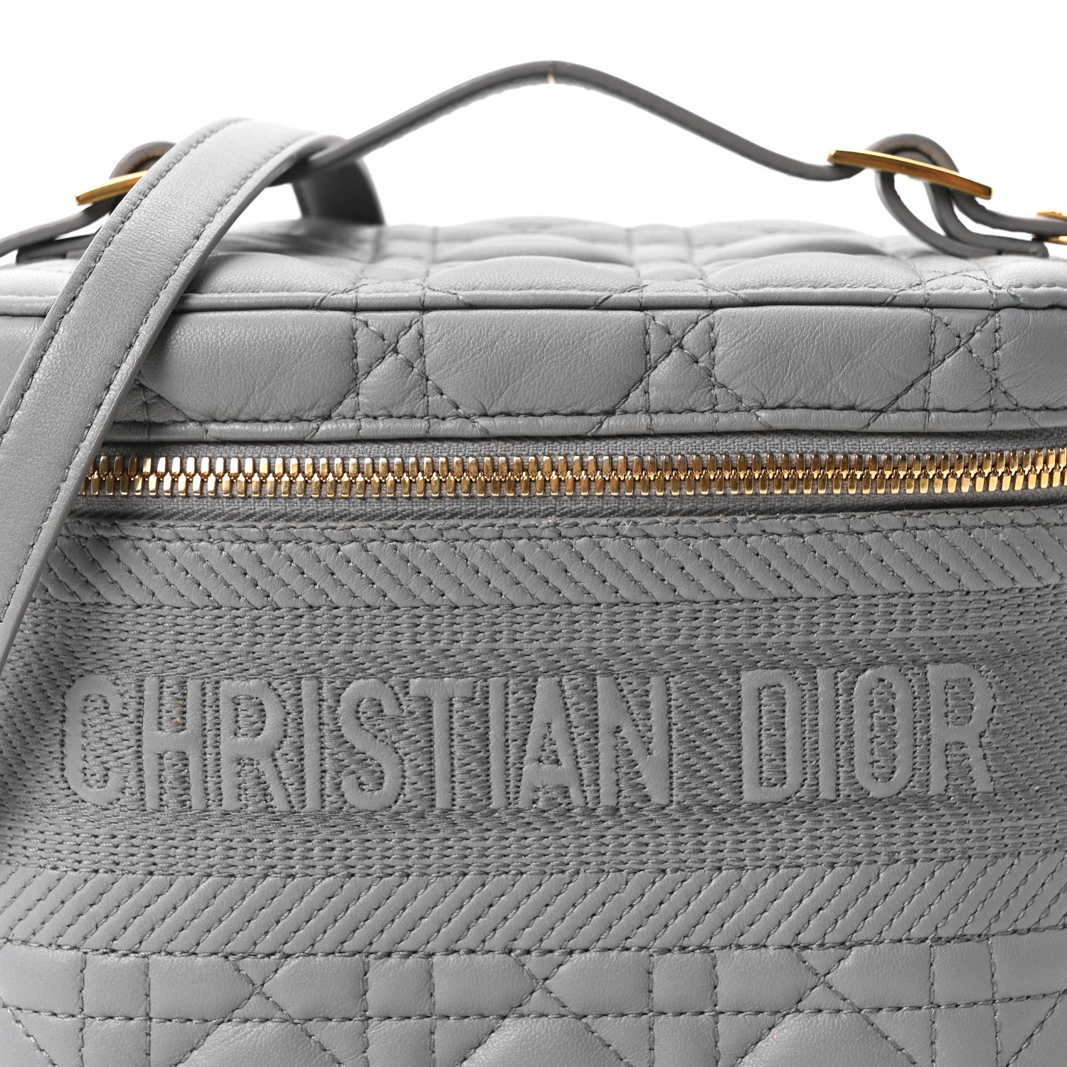 Christian Dior Lambskin Cannage Small Diortravel Vanity Case Cloud Blue 8 of 10
