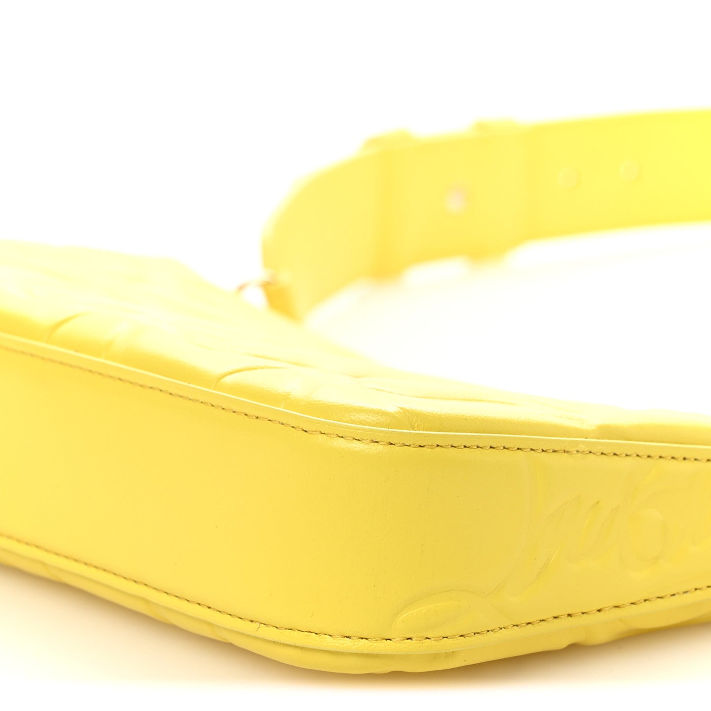 Nappa Embossed Loubila Pouch on Chain Yellow Queen