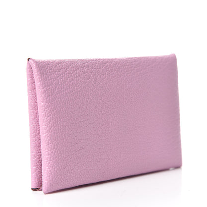 Hermes Chevre Mysore Calvi Card Case Mauve Sylvestre 3 of 8