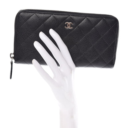 Chanel Caviar Quilted Large Gusset Zip Around Wallet Black 2 of 8