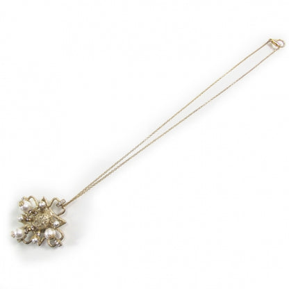 Chanel Pearl Crystal CC Pendant Necklace Gold 1 of 4