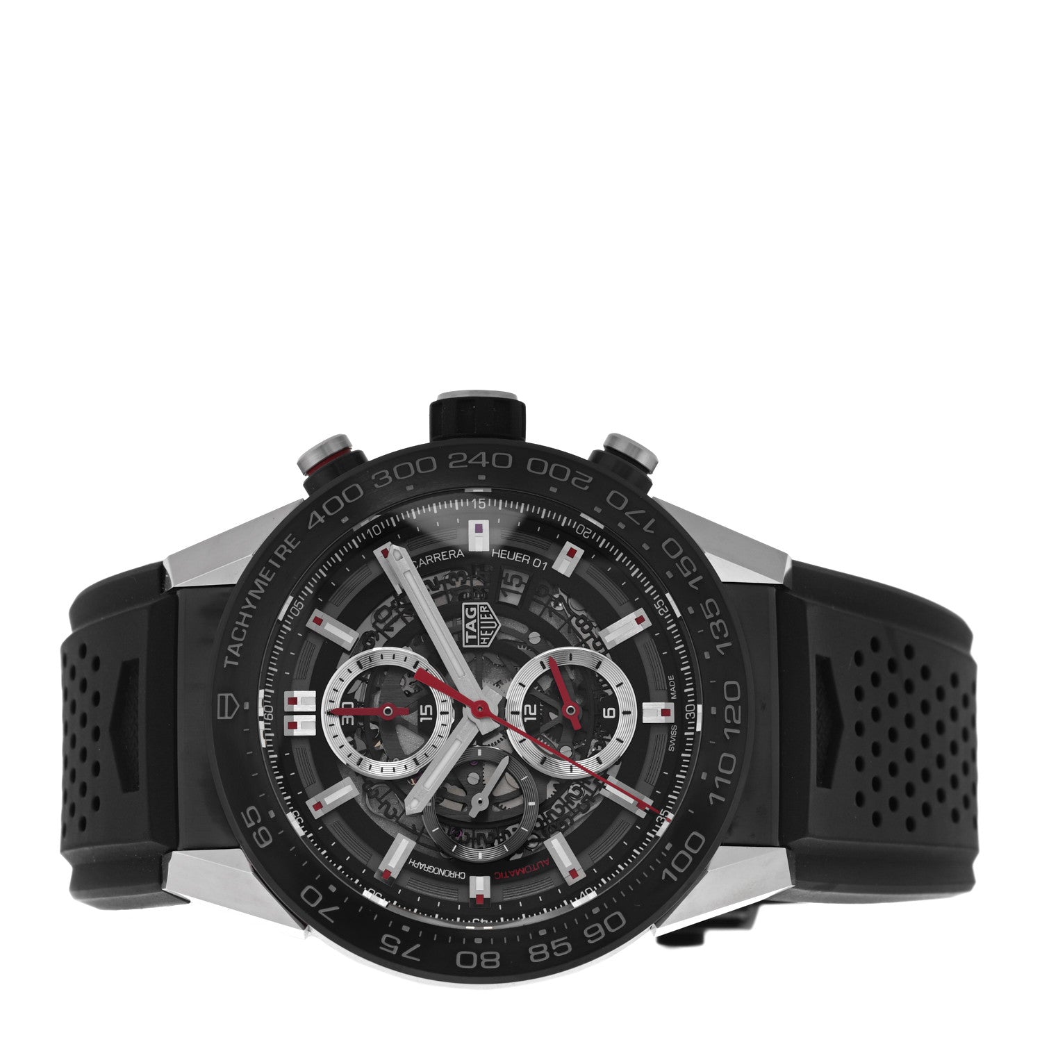 Tag Heuer Stainless Steel 45mm Carrera Chronograph Automatic Watch Black CAR2A1Z 2 of 5