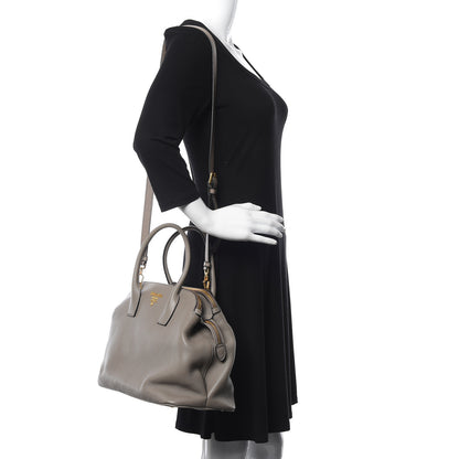 Prada Vitello Daino Top Handle Dome Tote Argilla 2 of 11