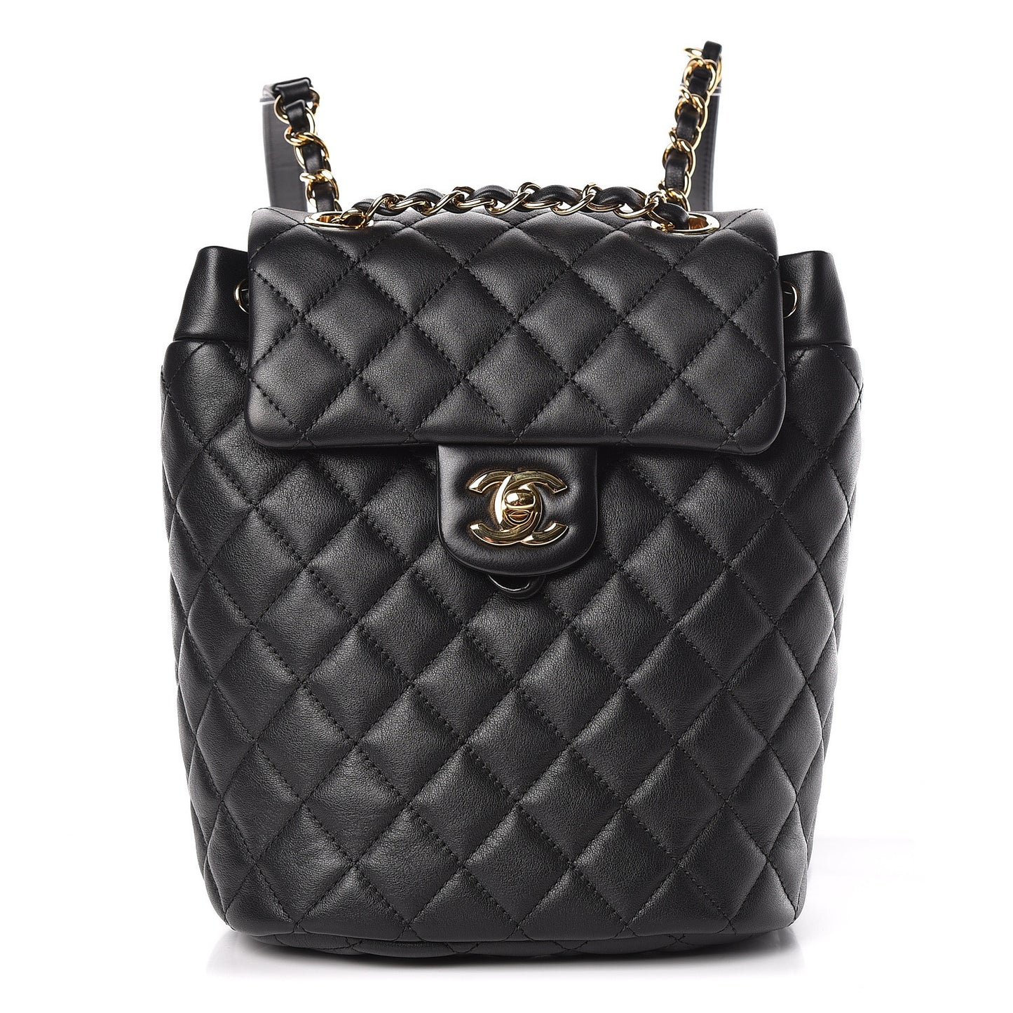 Calfskin Quilted Mini Urban Spirit Backpack Black