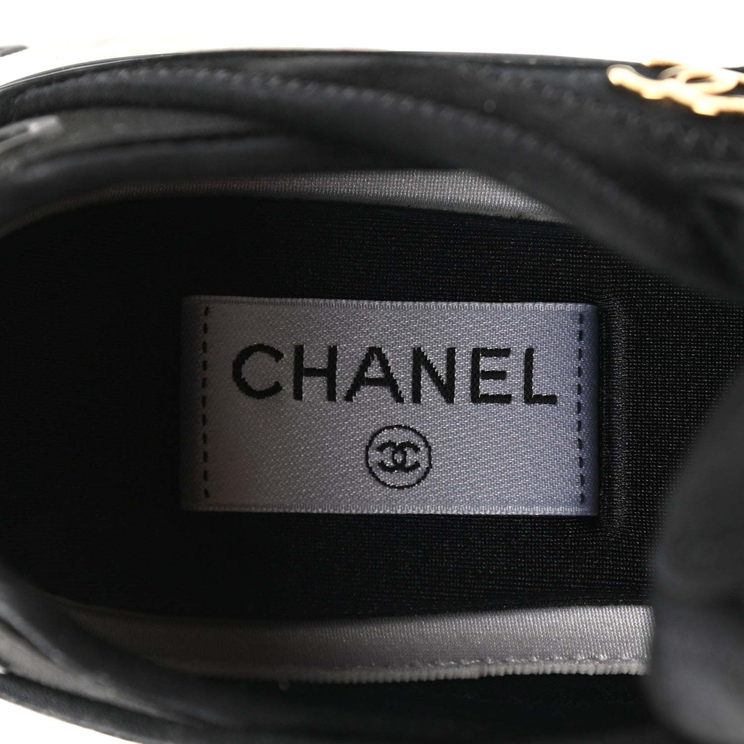 Chanel Velvet Calfskin Mixed Fibers CC Sneakers 38 Black 7 of 11