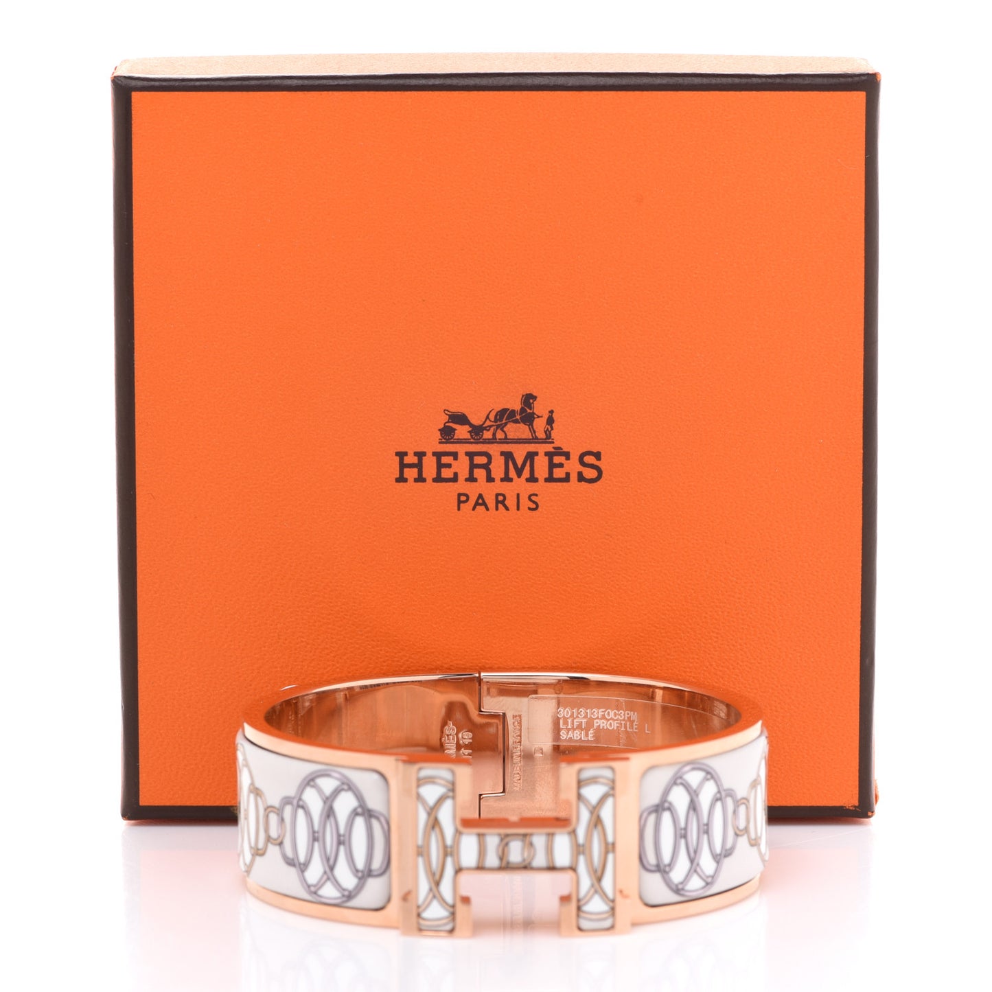 Enamel Wide Lift Profile Clic Clac H Bracelet PM Sable