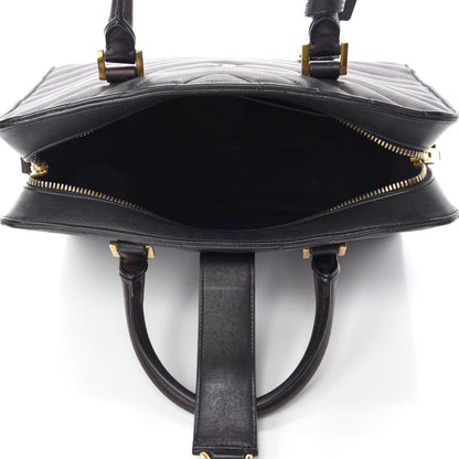 Saint Laurent Calfskin Matelasse Chevron Small Monogram Cabas Black 5 of 14