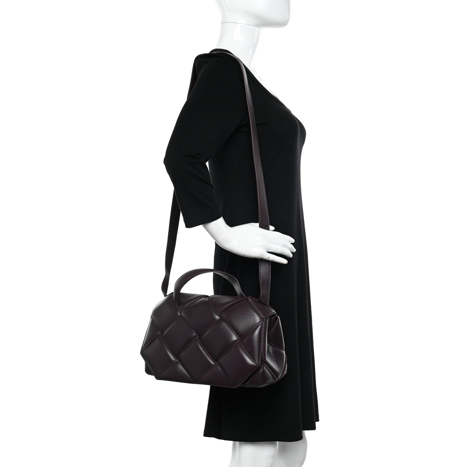 Bottega Veneta Nappa Intreccio Padded Top Handle Shoulder Bag Grape 2 of 10