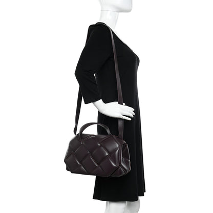 Bottega Veneta Nappa Intreccio Padded Top Handle Shoulder Bag Grape 2 of 10