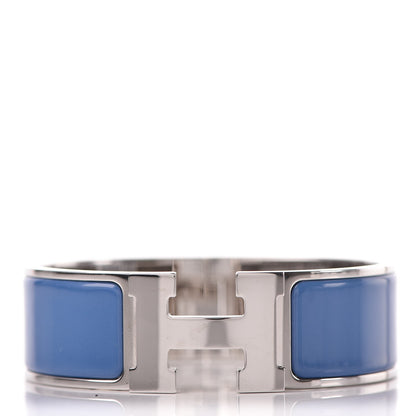Hermes Enamel Wide Clic Clac H Bracelet GM Bleu Turquin 1 of 6