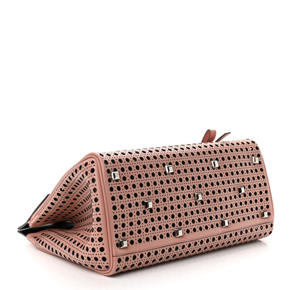 Salvatore Ferragamo Laser Cut Calfskin The Studio Bag Pink 4 of 9