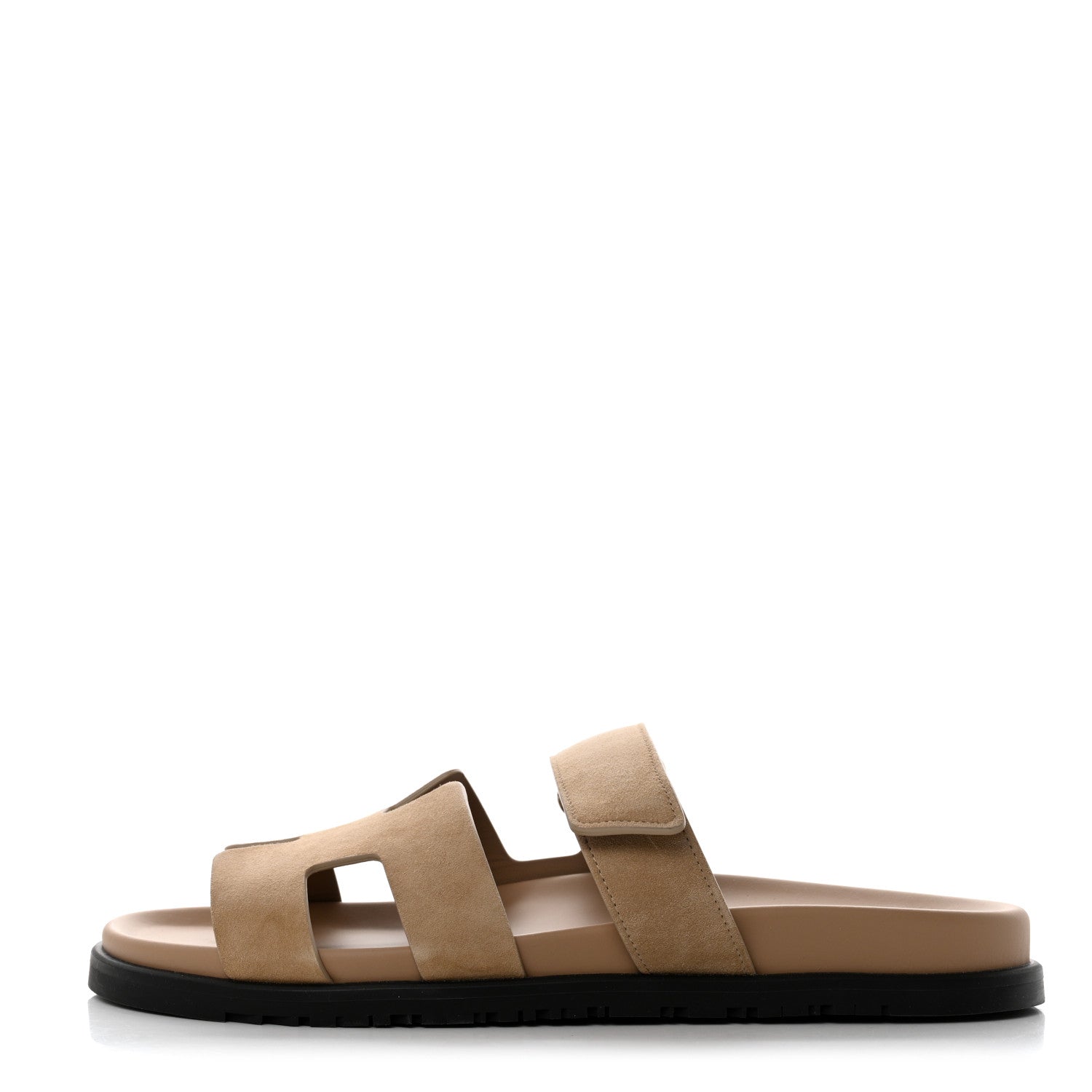 Hermes Suede Goatskin Mens Chypre Sandals 42 Beige Argile 1 of 9