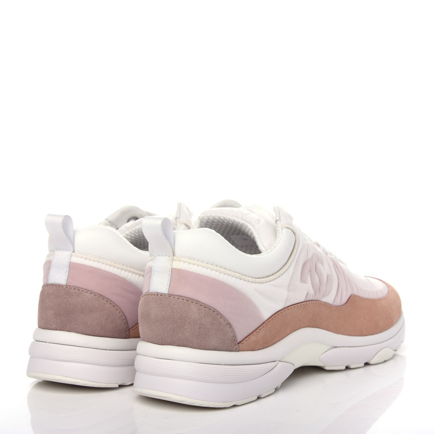 Chanel Nylon Suede Calfskin CC Sneakers 41 Pink 4 of 11