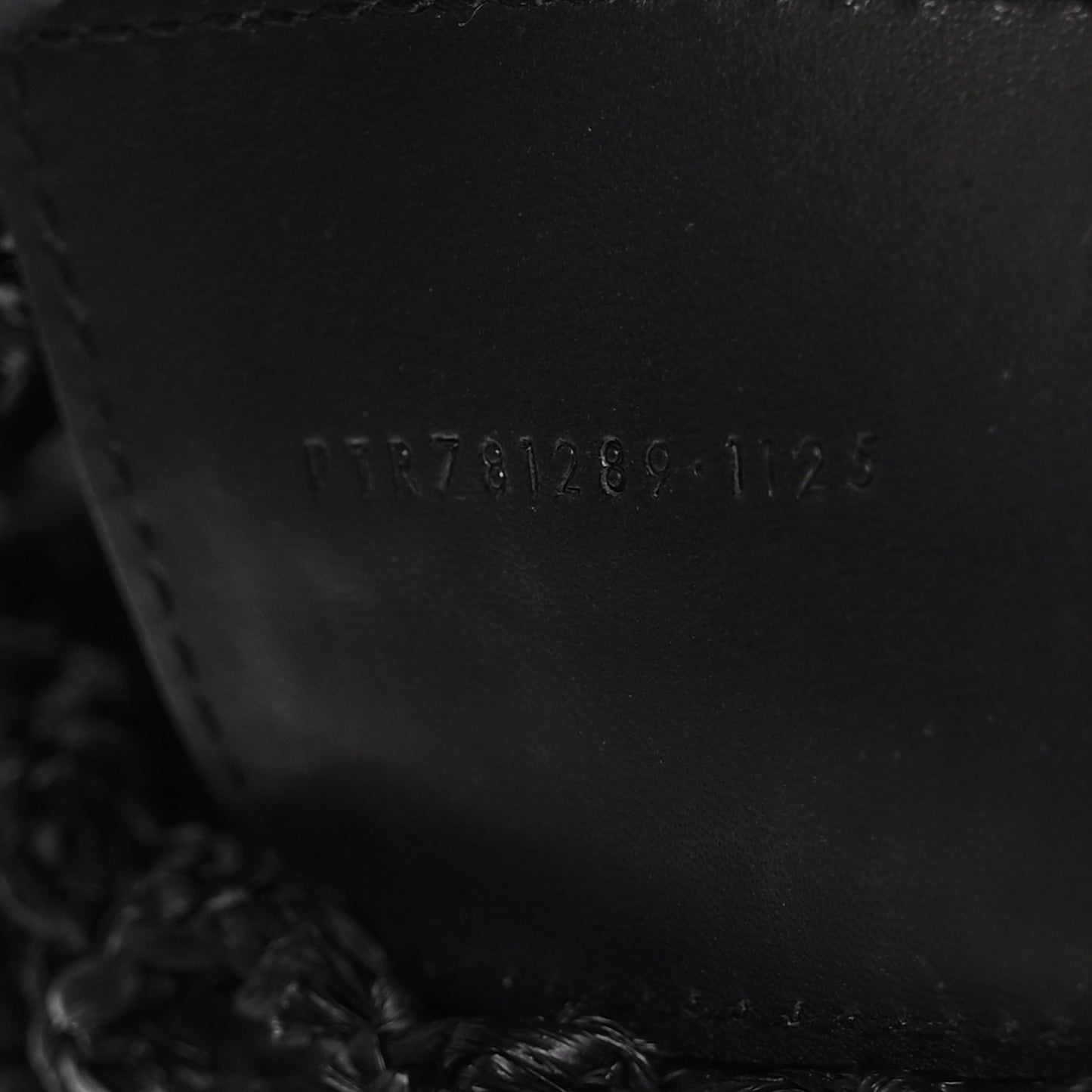 Raffia Calfskin Oxalis Shoulder Bag Black