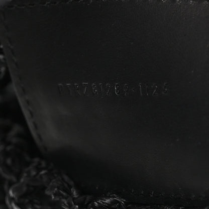 Saint Laurent Raffia Calfskin Oxalis Shoulder Bag Black 7 of 10