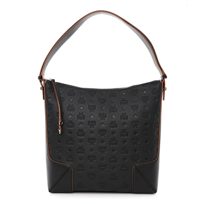 MCM Calfskin Ottomar Monogram Large Klara Hobo Black 1 of 9