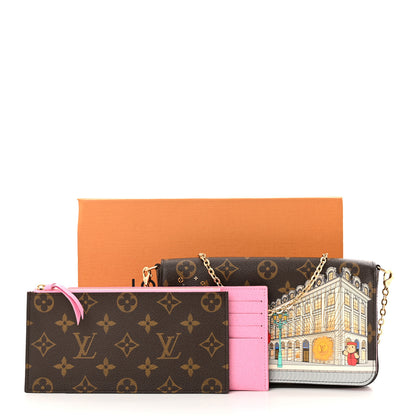 Louis Vuitton Monogram 2022 Christmas Animation Paris Pochette Felicie Chain Wallet Pink 11 of 11