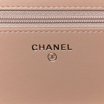 Chanel Caviar Quilted CC Filigree Wallet On Chain WOC Beige Black 6 of 13