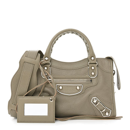 Balenciaga Chevre Silver Metallic Edge Hardware Mini City Gris Taupe 1 of 12