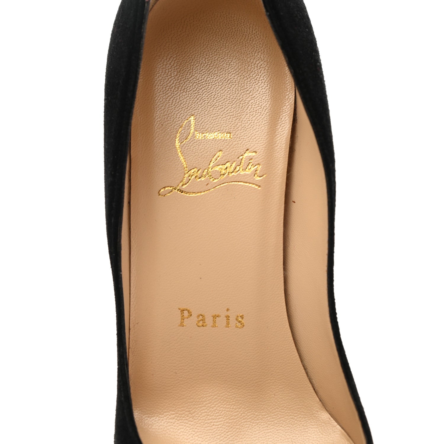 Christian Louboutin Suede Studded Zappa 100 Pumps 35 Black Gold 9 of 12