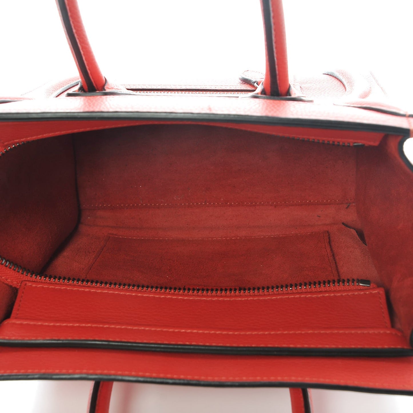 Drummed Calfskin Nano Luggage Vermillion