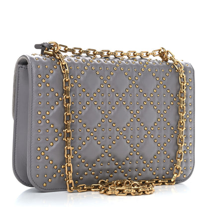 Christian Dior Lambskin Cannage Studded Dioraddict Flap Bag Grey 3 of 12