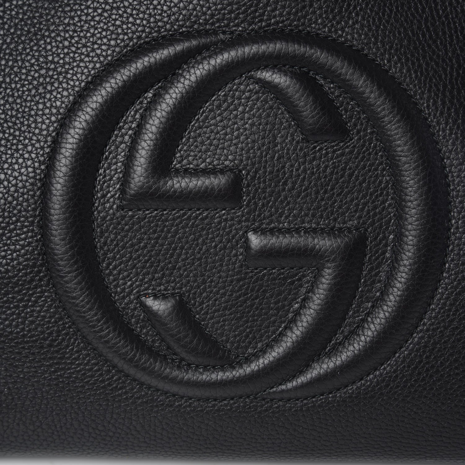 Gucci Pebbled Calfskin Medium Soho Chain Shoulder Bag Black 8 of 10