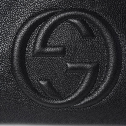Gucci Pebbled Calfskin Medium Soho Chain Shoulder Bag Black 8 of 10