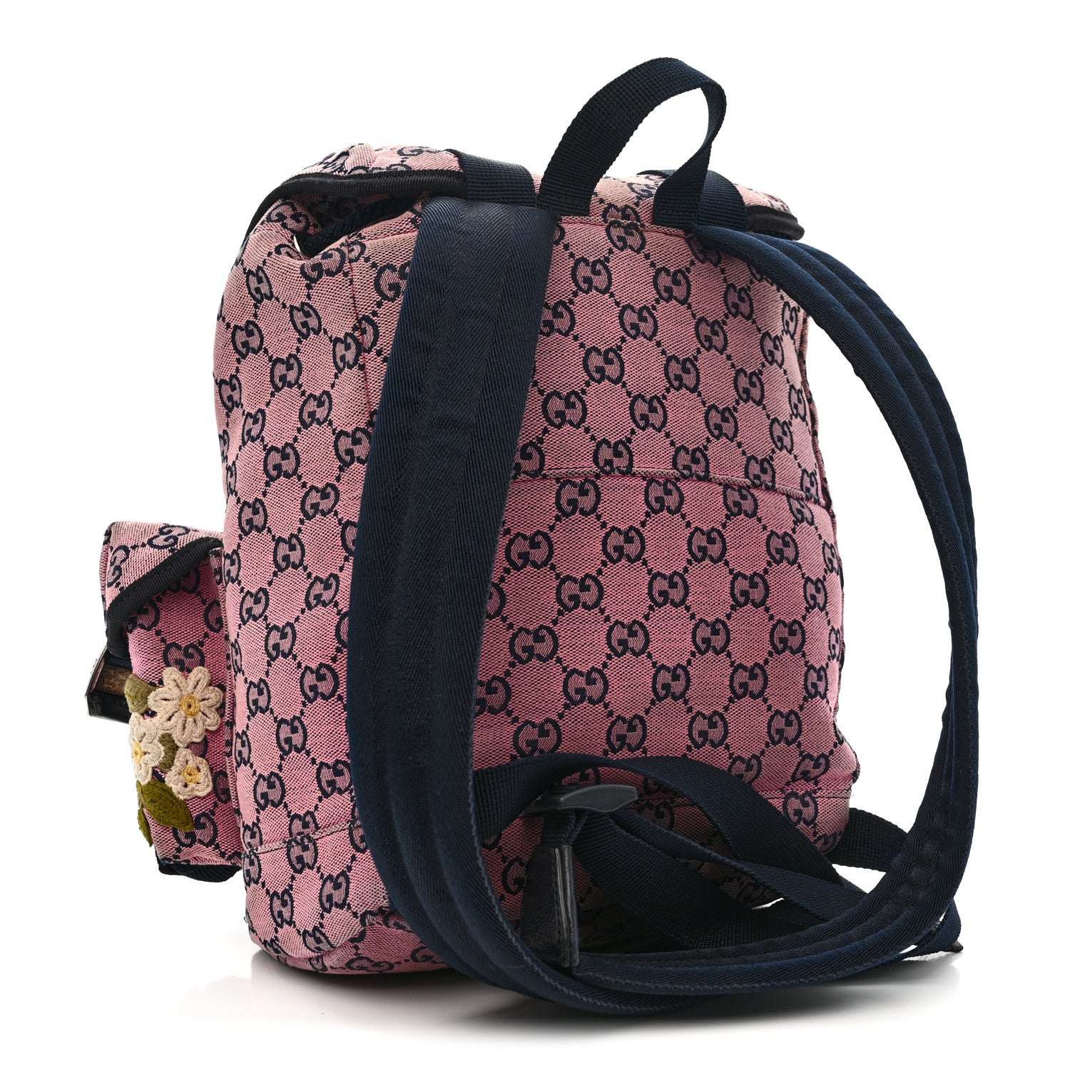 Gucci Monogram Multicolor Floral Embroidered Large Retro Interlocking G Three Pocket Backpack Pink Blue Multicolor 3 of 10