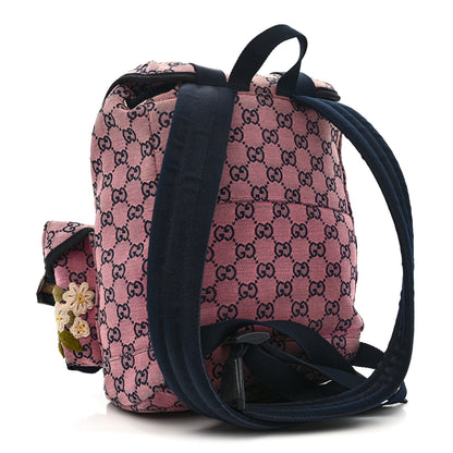Gucci Monogram Multicolor Floral Embroidered Large Retro Interlocking G Three Pocket Backpack Pink Blue Multicolor 3 of 10