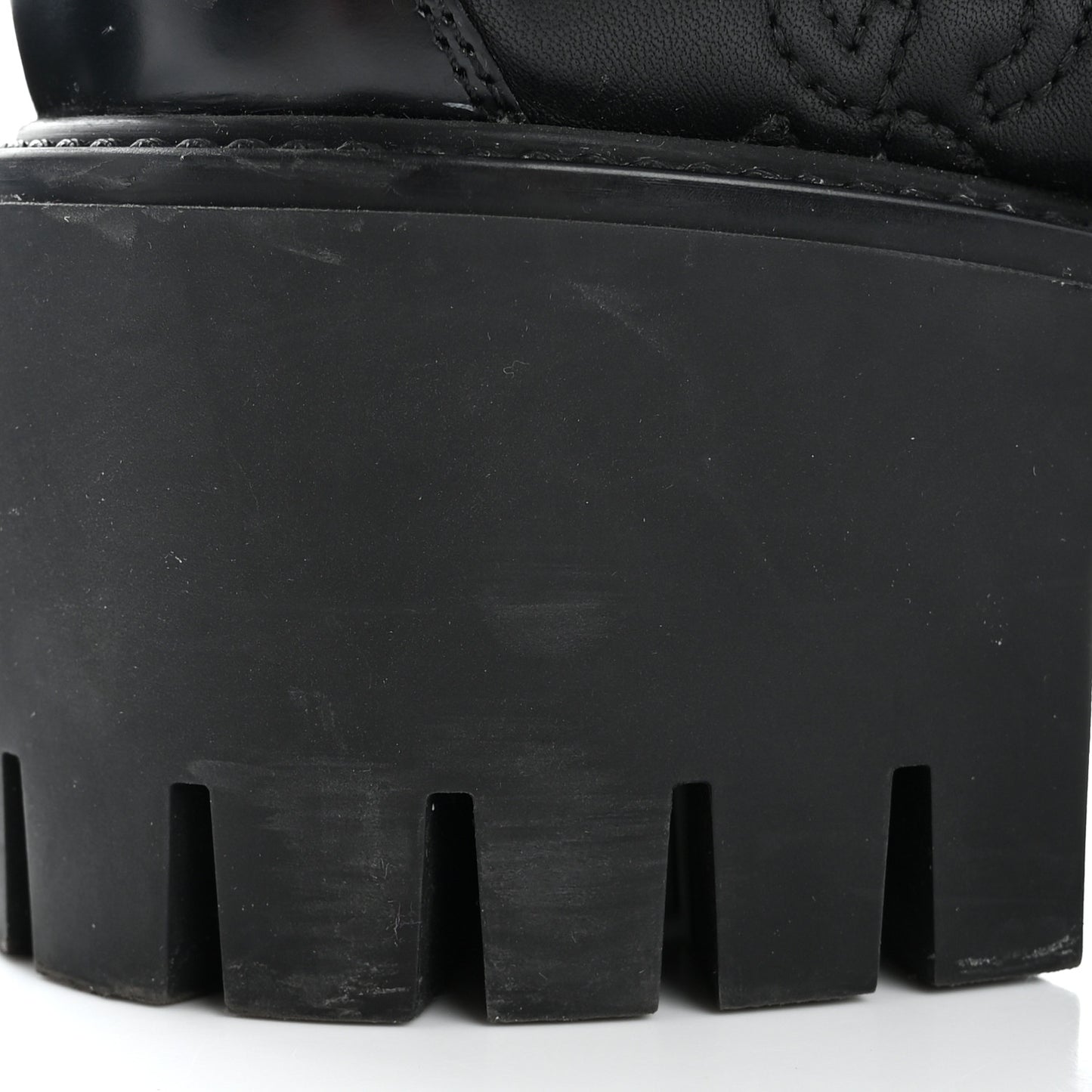 Nappa Cordovan Lux GG Matelasse Buckled Platform Lug Sole 60mm Loafers 37.5 Black