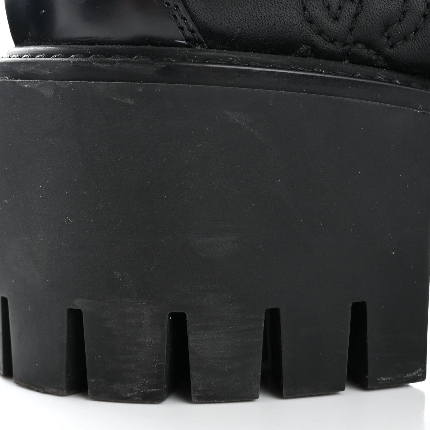 Gucci Nappa Cordovan Lux GG Matelasse Buckled Platform Lug Sole 60mm Loafers 37.5 Black 11 of 16