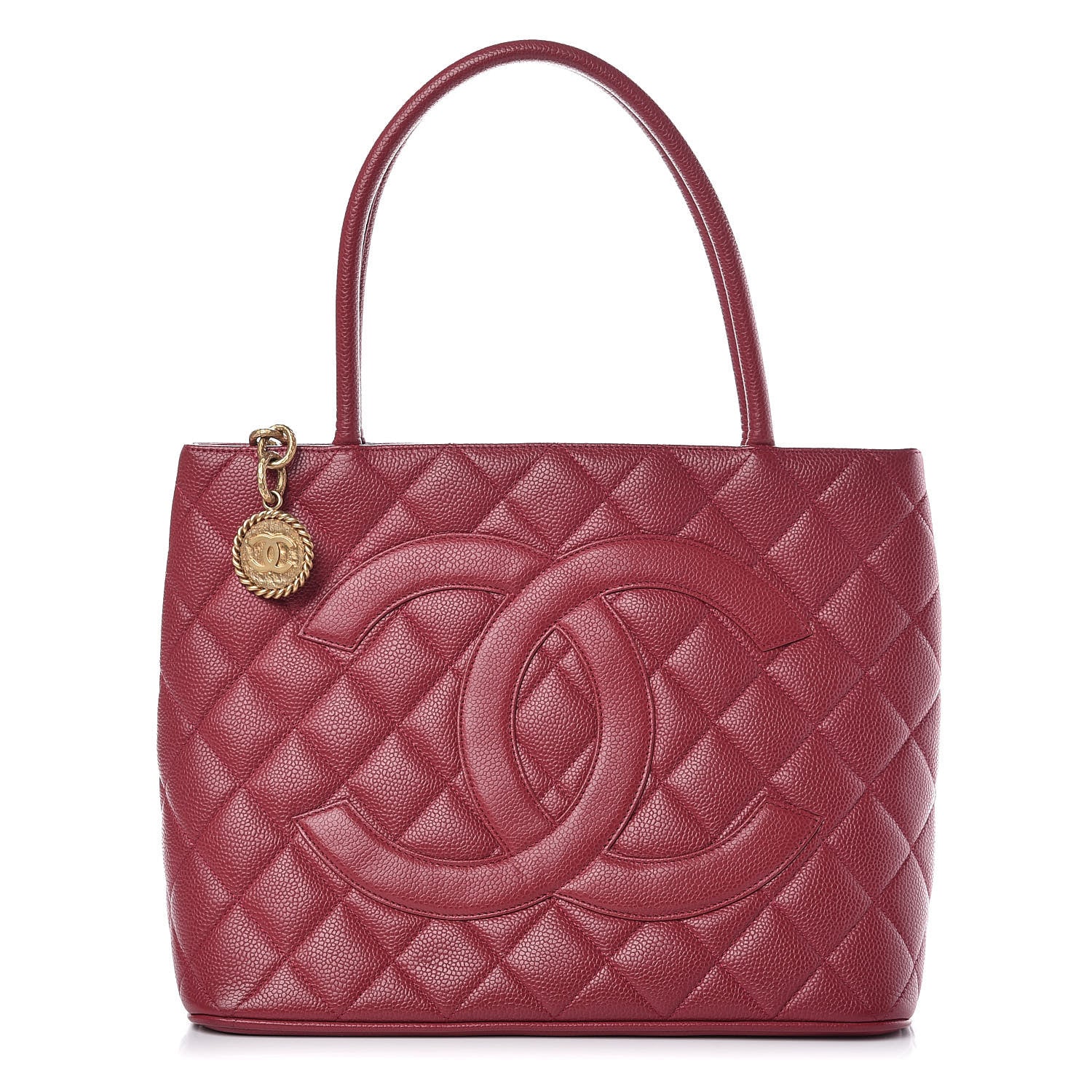 Chanel Caviar Quilted Medallion Tote Dark Pink 1 of 10