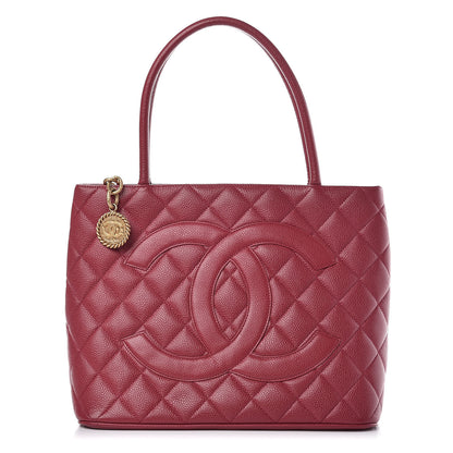 Chanel Caviar Quilted Medallion Tote Dark Pink 1 of 10