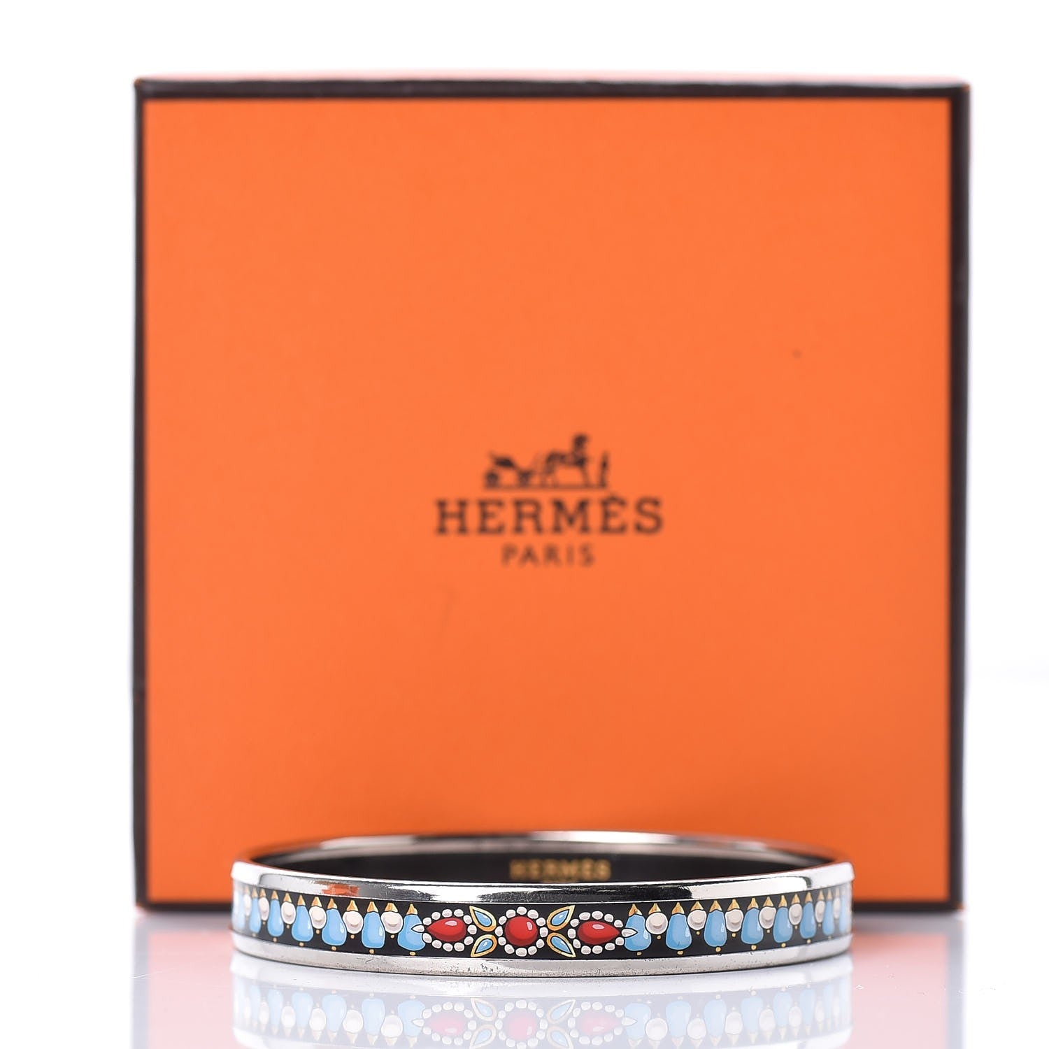 Hermes Enamel Printed Narrow Bracelet 62 6 of 6