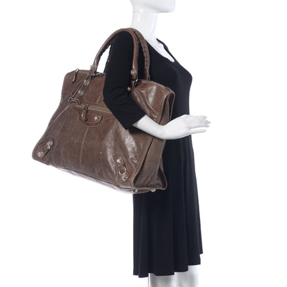 Balenciaga Agneau Giant 21 Silver Hardware Weekender Noix 2 of 12