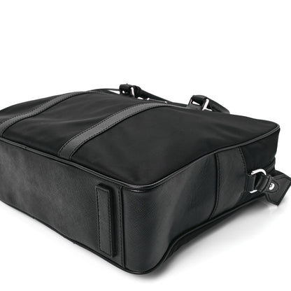 Prada Tessuto Nylon Saffiano Metal Triangle Logo Work Bag Black 12 of 12