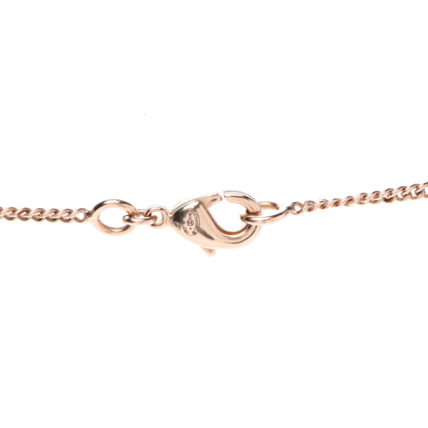 Chanel Resin Crystal CC Marquise Drop Necklace Rose Gold Violet 5 of 7