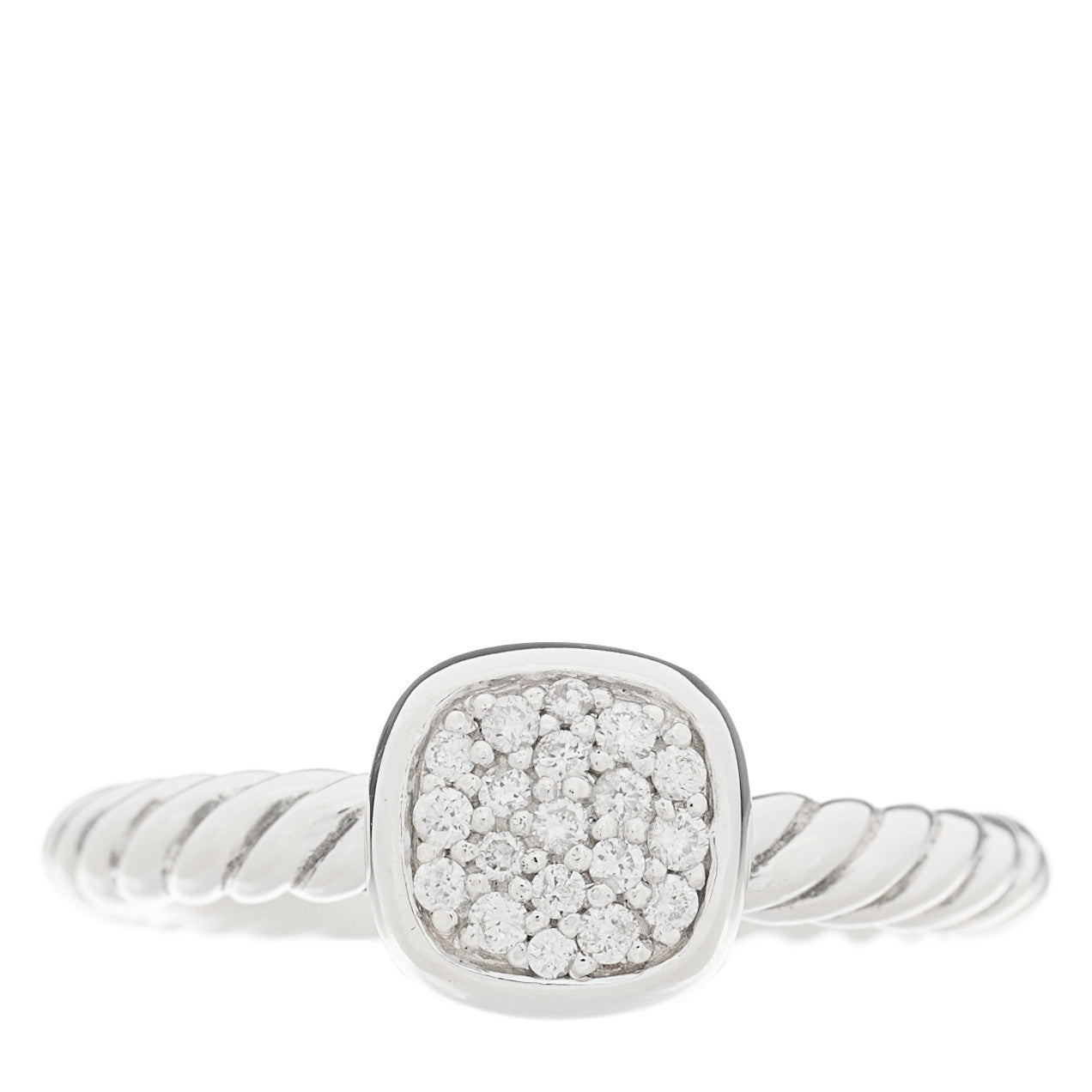 Sterling Silver Diamond 6mm Petite Cushion Stack Ring 52 6