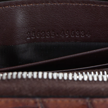 Gucci Crocodile Zip Around Card Case Brown 7 of 7