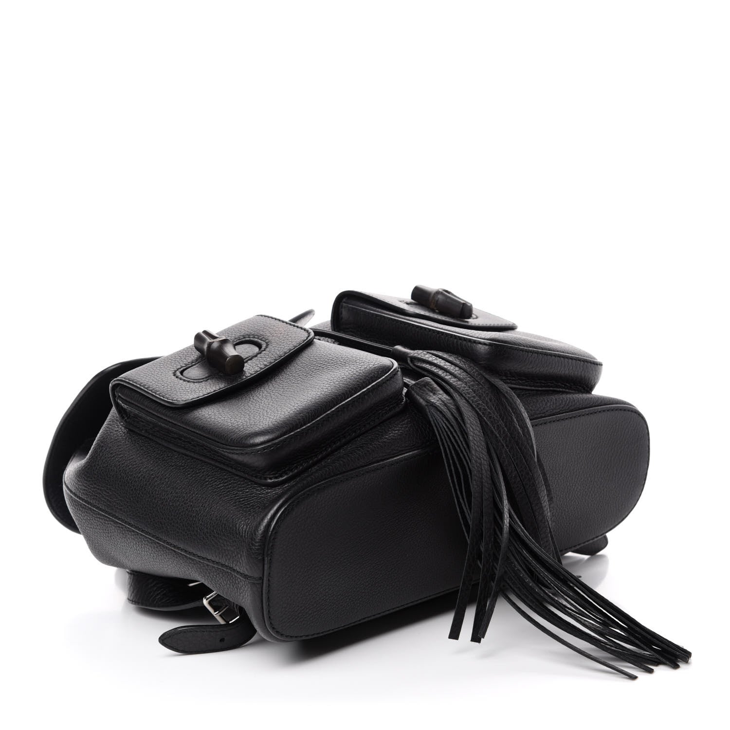 Gucci Cellarius Calfskin Medium Bamboo Backpack Black 3 of 14